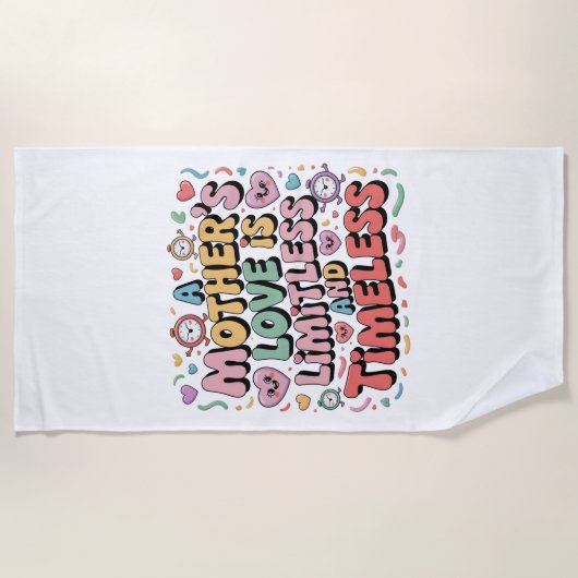 Serviette De Plage L'amour d'une mère est illimité et intemporel (Devant)