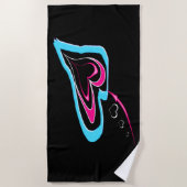 Serviette De Plage L'amour est une trace de coeurs (Devant)