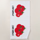 Serviette De Plage L'amour mignon pousse les tomates rouges (Devant)