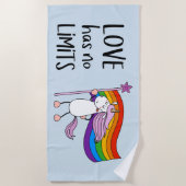 Serviette De Plage L'amour n'a pas de limites Unicorne (Devant)
