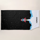 Serviette De Plage Lancement de fusées dans les enfants spatiaux (Devant)