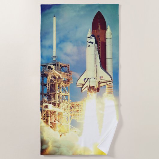 Serviette De Plage Lancement de la découverte de navette spatiale (Devant)