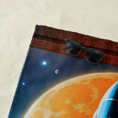 Serviette De Plage Lancement Lunaire - Voyage vers Moon Retro Poster (En situation)