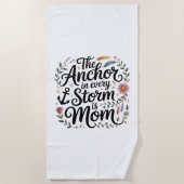 Serviette De Plage L'ancre dans chaque tempête est maman (Devant)