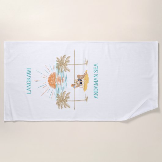 Serviette De Plage Langkawi Mer d'Andaman Rétro Chic (Devant)