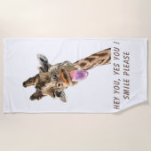 Serviette De Plage Langue de girafe sortie et lavabo jouable - Texte (Devant)