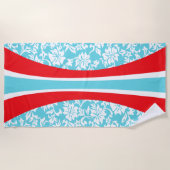 Serviette De Plage Laniakea Hawaiian Striped Surfboard - Aqua (Devant)