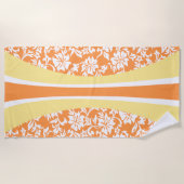 Serviette De Plage Laniakea Hawaiian Striped Surfboard - Papaya (Devant)