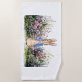 Serviette De Plage Lapin classique Bunny veste bleue (Devant)
