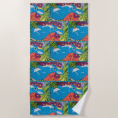 Serviette De Plage Lapin Hawaiien Tropical Design Beach Towne (Devant)