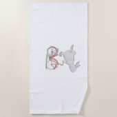Serviette De Plage Lapin Mignonne Sur Vélo _ Cyclisme _ Vélo & G (Devant)
