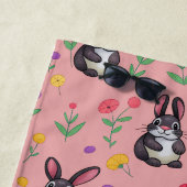 Serviette De Plage Lapin Rose Enfants (En situation)