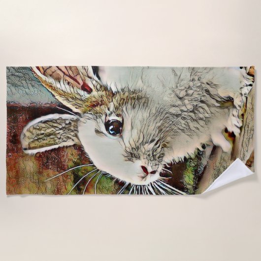 Serviette De Plage lapin toony (Devant)