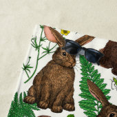 Serviette De Plage Lapins et flore boisée 4 (En situation)