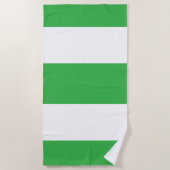 Serviette De Plage Larges Rayures Vert Citron  (Devant)