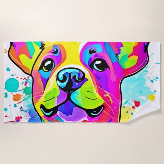 Serviette De Plage L'art chiot franco-bulgare (Devant)