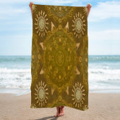 Serviette De Plage L'art moderne hexa or ursidae mandala