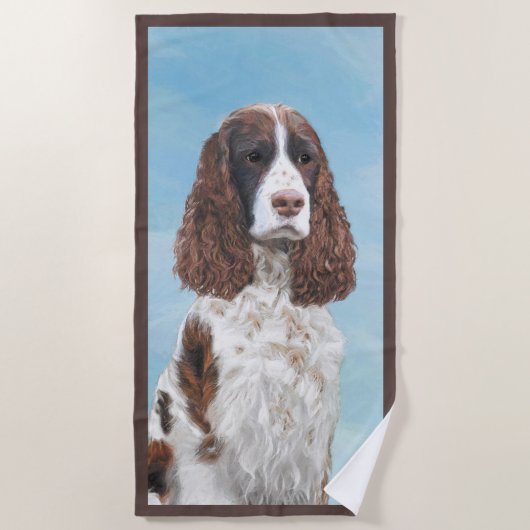 Serviette De Plage L'art original du chien par Springer espagnol (Devant)