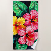 Serviette De Plage L'art tropical des Hibiscus (Devant)