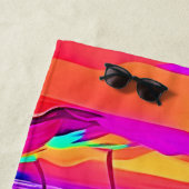 Serviette De Plage L'art tropical vibrant (En situation)
