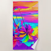 Serviette De Plage L'art tropical vibrant (Devant)