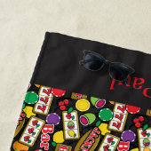 Serviette De Plage Las Vegas Casino Gambling et Poker Patterned (En situation)