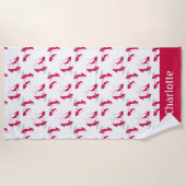 Serviette De Plage L'Assistant D'Oz™ | Motif Ruby Slippers™ (Devant)