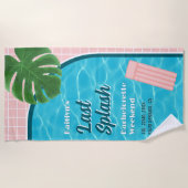 Serviette De Plage Last Splash Bachelorette Weekend Pool Party (Devant)