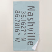 Serviette De Plage Latitude de Nashville TN (Devant)
