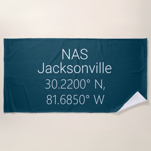 Serviette De Plage Latitude Longitude NAS Jacksonville (Devant)