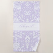 Serviette De Plage Lavande Floral Personnalisé William Morris Style (Devant)