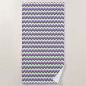 Serviette De Plage Lavande, vert et blanc Chevron Zigzag (Devant)
