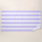 Serviette De Plage Lavande Verticale Classique Bandes Blances (Devant)