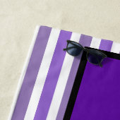 Serviette De Plage Lavande violet blanc rayures été amusant (En situation)