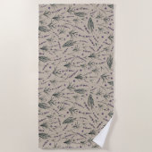Serviette De Plage Lavender Botanical Pattern Beach Towel (Devant)