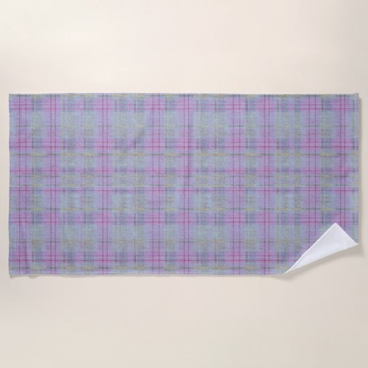 Serviette De Plage Lavender Plaid Harmony (Devant)