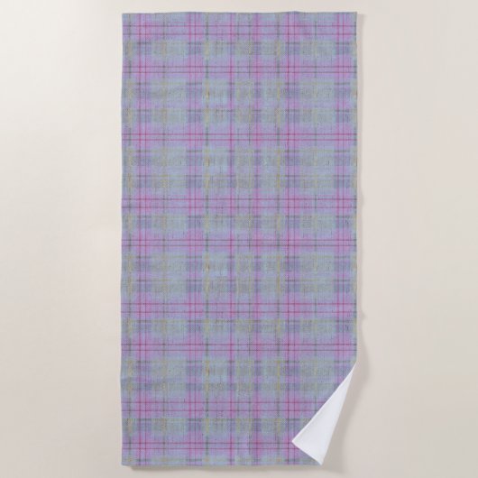 Serviette De Plage Lavender Plaid Harmony  (Devant)