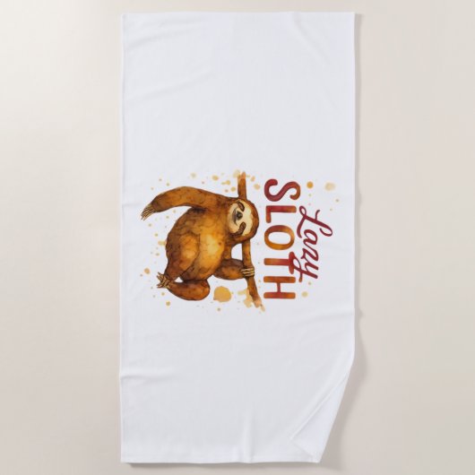 Serviette De Plage Lazy Sloth in Alcohol Ink Classic T-Shirt (Devant)