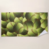 Serviette De Plage Le base-ball jaune a couvert Multiball (Devant)