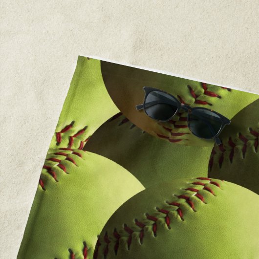 Serviette De Plage Le base-ball jaune a couvert Multiball (En situation)