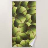 Serviette De Plage Le base-ball jaune a couvert Multiball (Devant)