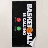 Serviette De Plage Le basket-ball est en train d'appeler et je dois y (Devant)