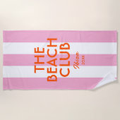 Serviette De Plage Le Beach Club Ibiza Pink Cabana Stripe (Devant)
