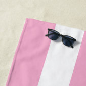 Serviette De Plage Le Beach Club Ibiza Pink Cabana Stripe (En situation)