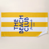 Serviette De Plage Le Beach Club Sorrento Cabana Jaune Stripe (Devant)
