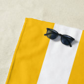 Serviette De Plage Le Beach Club Sorrento Cabana Jaune Stripe (En situation)