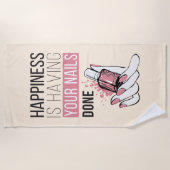 Serviette De Plage Le bonheur a vos clous faits (Devant)