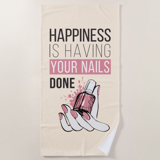 Serviette De Plage Le bonheur a vos clous faits (Devant)