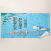 Serviette De Plage Le bonheur d'été arrive en vagues (Devant)