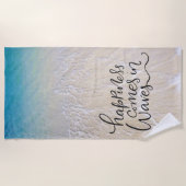 Serviette De Plage Le bonheur vient dans la police d'amusement de (Devant)